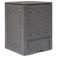 thumbnail image 1 of vidaXL Garden Composter Brown 60x60x83 cm 300 L Plastic Rattan, 1 of 5