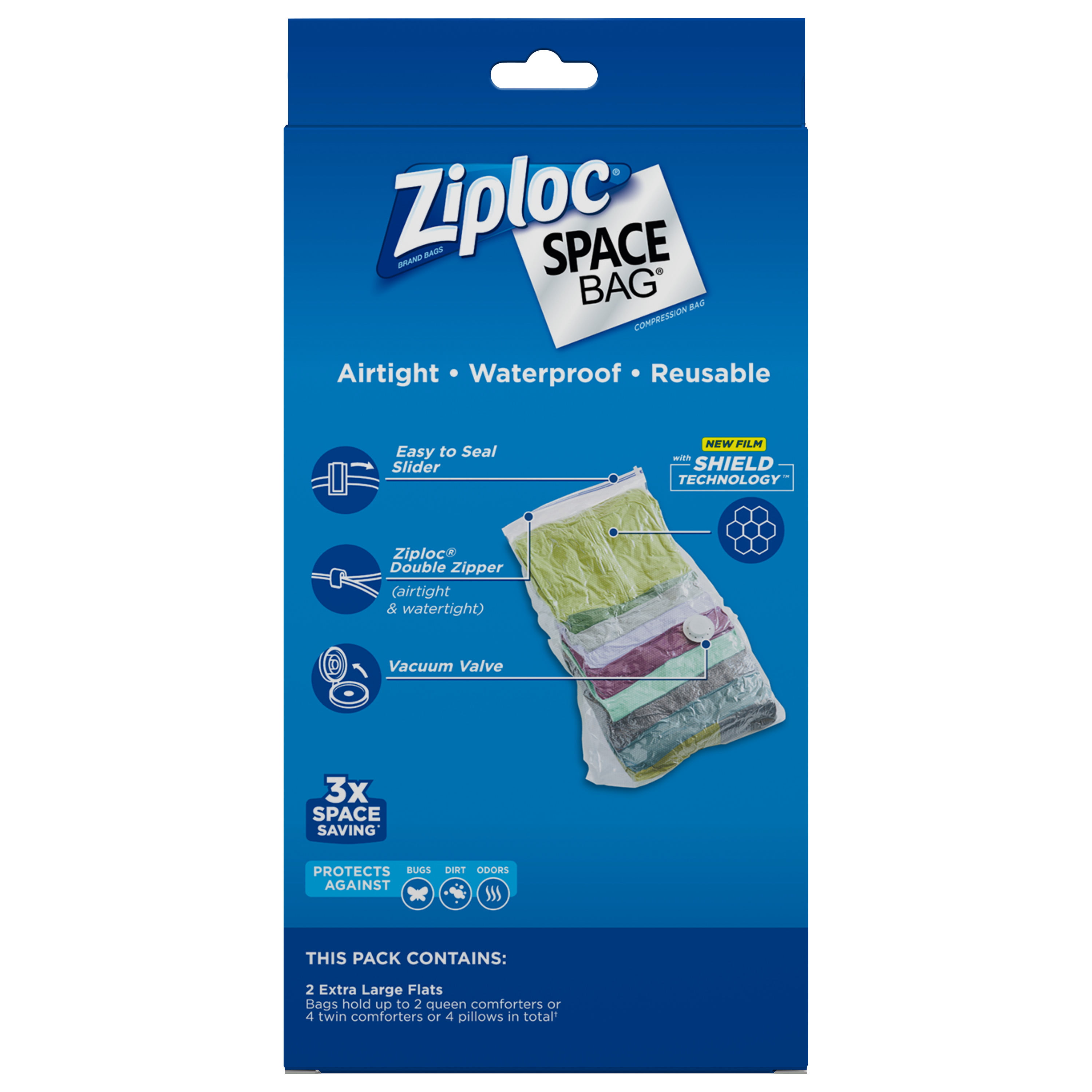 Ziploc® Space Bag® Flat Bag Organizer System Vacuum Seal Storage