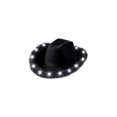 thumbnail image 2 of LED Light Up Cowboy Hat for Adults, Black Western Cowboy Hat With Feather Trim, Lighted Party Cowgirl Hat for Holiday Night Event, 2 of 6