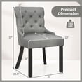 thumbnail image 3 of Gymax Upholstered Dining Chairs, Farmhouse Style, Kids, Rubber Wood, Gray (Set of 2), 3 of 9