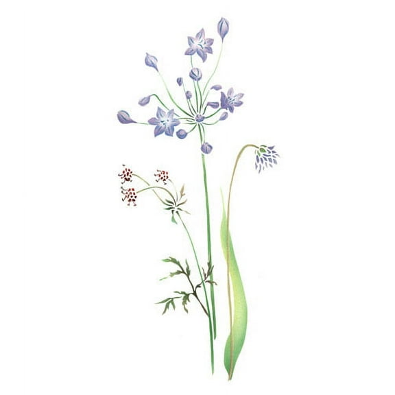 The Mad Stencilist Mixed Wildflowers Wall Stencil; TMS509