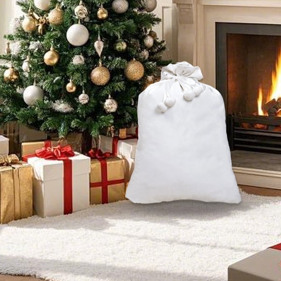 Juguete Navideño Bal de Saco con Cordn Ajustable, Bolsa de Regalo de Lana Grande, Contenedor de Decoracin de Navidad, Regalo de Fiesta, para Hogar u Oficina, Material de Lana, Ajustable,