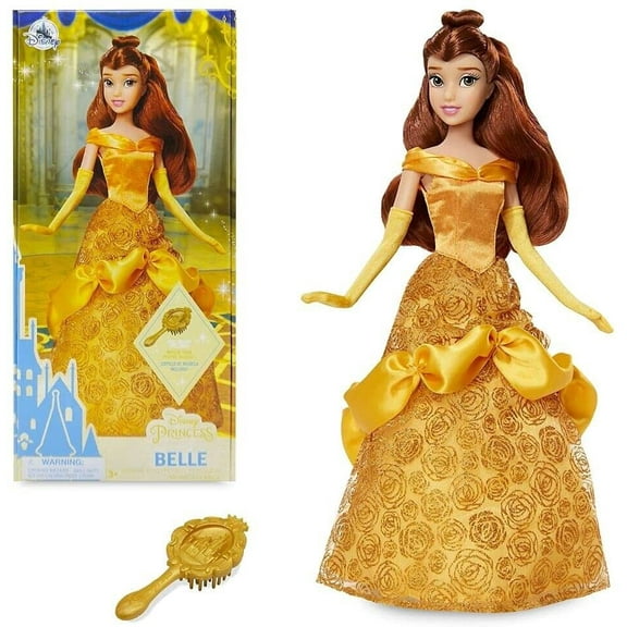 Classic Belle Princess Beauty & The Beast 11.5” Doll & Brush Hairbrush Figure