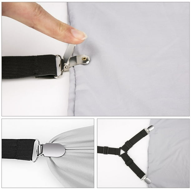 Sheet Straps Bed Sheet Holder Straps Elastic Fitted Sheet Clips Suspenders  Fasteners Grippers Fitted for Bedding Keepers Bedsheet