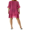 thumbnail image 2 of MesaSe Women Cover-up Dress Short Sleeve V Neck Solid Ruffled Loose Beach Dress, 2 of 6