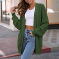 thumbnail image 5 of Women's Collarless Knit Cardigan Open Front Long Sleeve Lightweight Casual Plus Size Top, 5 of 5