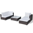 thumbnail image 6 of vidaXL 5 Piece Patio Lounge Set with Cushions Poly Rattan Brown, 6 of 12