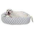 thumbnail image 1 of Majestic Pet 40 Inch Chevron Sherpa Calming Dog Bed Washable – Cozy Soft Round Dog Bed With Spine For Head Support - Fluffy Donut Dog Bed 40X29X9 (Inch) – Round Pet Bed Large - Gray, 1 of 1