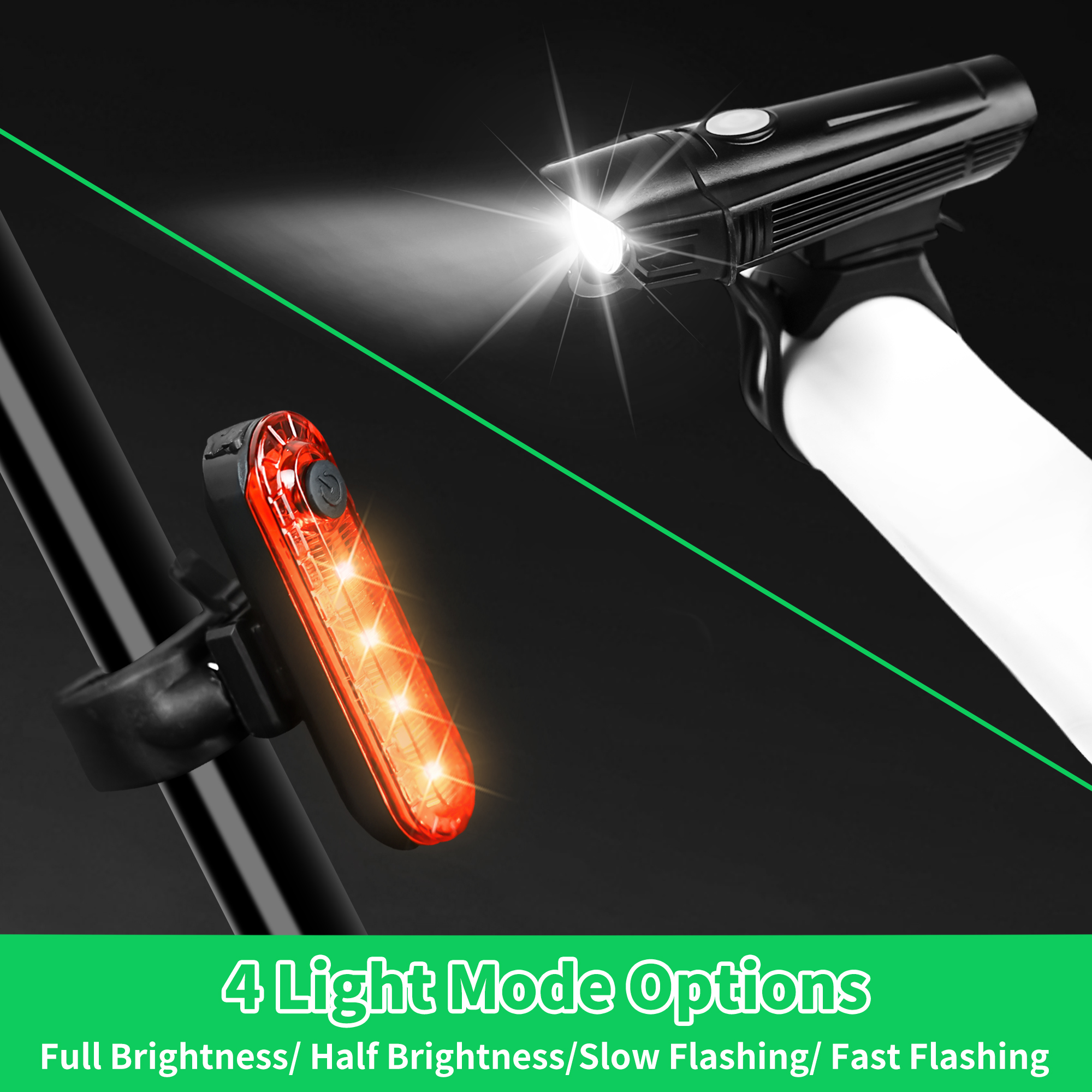 Busatia Ultra Bright USB Rechargeable Bike Light Set photo 6