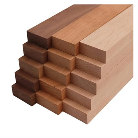 Variety Pack - 5 Walnut, 5 Maple, 5 Hardwood Boards (3/4" x 2" x 24") - 15 Pcs Total for Woodworking, Crafting, DIY Projects, Wood Carving