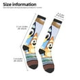 thumbnail image 2 of Masiiu Bluey Print Adult Crew socks, Comfortable Novelty Colorful Patterned, Breathable, Stylish Colorblock for Men Women, 2 of 6