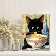 thumbnail image 2 of QISVANSET Black Cat Ramen Canvas Wall Print 15.75x11.81 Inches, 2 of 5