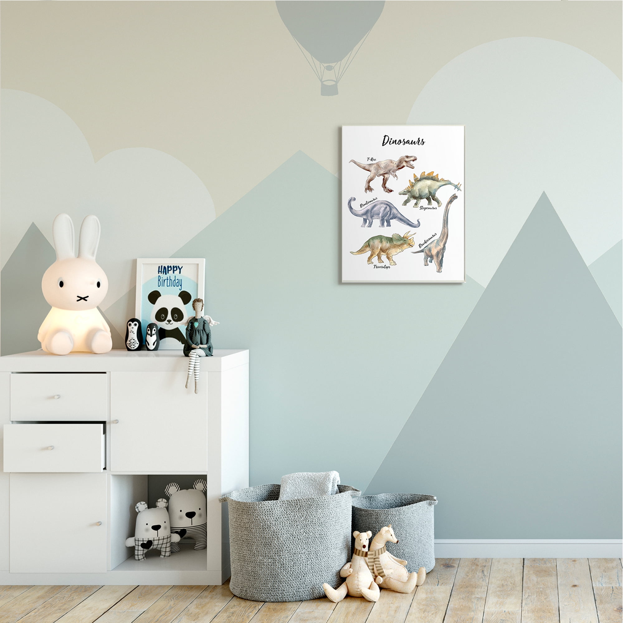 Stupell Industries Fun Dinosaur Chart Playful Watercolor Illustration Wall Plaque, 13 x 19, Design by Ziwei Li