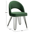 thumbnail image 6 of SAFAVIEH Jora Velvet Retro Side Chair Set of 2 Malachite Green / Black, 6 of 12