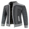 thumbnail image 2 of Cardigan pour Homme à Fermeture Éclair Intégrale, Col Montant, Coupe Ajustée, Chandail Tricoté Décontracté, 2 of 9
