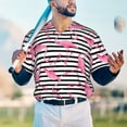 thumbnail image 4 of Fotbe Flamingos Baseball Jersey Shirt for Men and Women, Casual Short Sleeves Button Down T-Shirt-3X-Large, 4 of 9