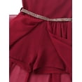thumbnail image 5 of DPOIS Big Girls Junior V Neck Chiffon Long Party Wedding Prom Romper Gown Flower Girls Dress Burgundy 8, 5 of 7