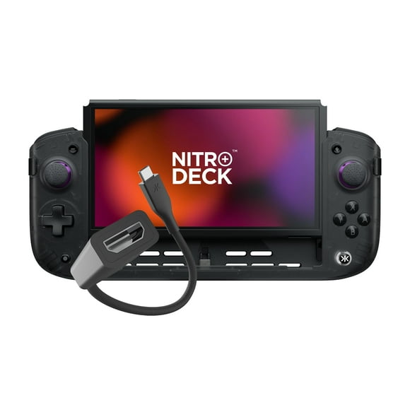 CRKD Nitro Deck+ with HDMI Adapter - Handheld Pro Controller for Nintendo Switch & OLED Model - TV Dockable - Programmable Sidekicks & Back Buttons - True