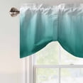 thumbnail image 4 of Teal Green Ombre Tie Up Valance Curtains for Windows, Kitchen Curtains Window Treatments, Contemporary Gradient Abstract Art Short Window Shades Valances for Bedroom Bathroom Cafe 42"x12", 4 of 8