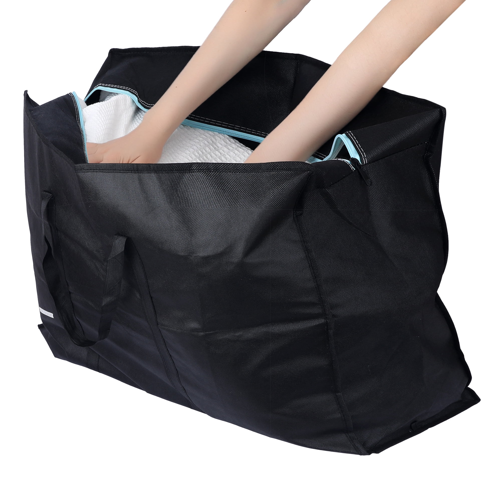 Unique Bargains 1 Pack Clothes Storage Foldable Storage Bags Black 23*16*10in