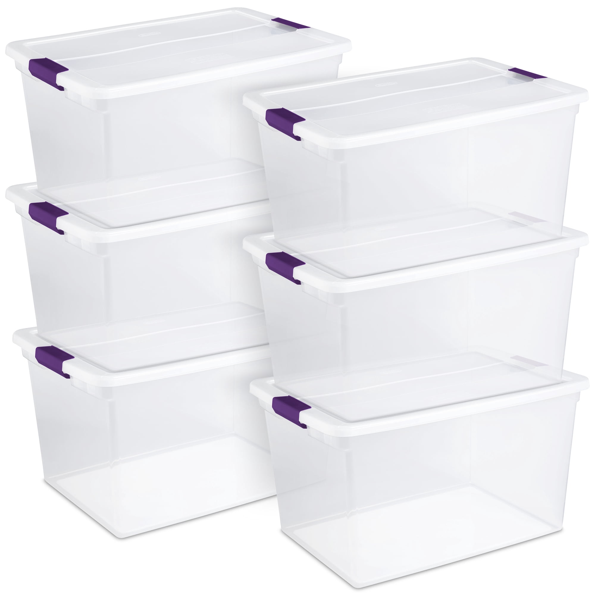 Sterilite 66 Qt Storage Totes, 6 Pack, and 6 Qt Storage Totes, 12