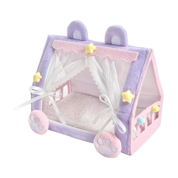 guohui Doll Tent Bed Cute Micro Landscape Decor Desktop Display Miniature Furniture