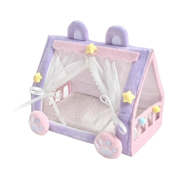 Tienda de campaña para muñecas, cama, accesorios para casas de muñecas, muebles en miniatura portátiles, cómodos y bonitos, cama de peluche para