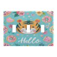 thumbnail image 2 of 2 Gang Light Switch Cover Plate Hello Tiger Face Wall Plate Decorate Electrical Outlet Cover Plates 4.56”x4.48”, 2 of 8