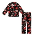 thumbnail image 3 of Yuyamidu Candy Canes Kids Button Down Pajamas Sets Red Bow Long Sleeve Shirt Pant Sleep Set of 2 Christmas Home Lounge Wear Daily Wear Clothes for Boys Girls 11-12, 3 of 7