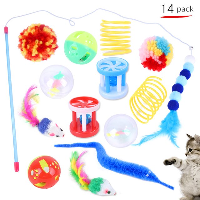 Summary Pet Cat Toy Set 21 Pcts Cat Channel Funnies Stick Plush Mouse Amazon Combination Toy