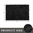 thumbnail image 2 of Soft Chenille Bathroom Rug, Non-Slip Bath Mat for Bathroom Floor, Luxury Thick and Absorbent Shaggy Rugs, Machine Washable Tub and Shower Mats, 24" x 36", Black, 2 of 9