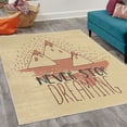 thumbnail image 2 of Saying Decorative Rug, Mountain Peaks and Never Stop Dreaming Goals Success Aspiration Print, Quality Carpet for Bedroom Dorm and Living Room, 6 Sizes, Pale Camel, by Ambesonne, 2 of 4