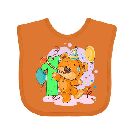 

Inktastic 1st Birthday Teddy Bear Boys or Girls Baby Bib