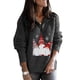 thumbnail image 1 of Suéter de punto de manga larga con cremallera y estampado de Papá Noel para mujer de otoño e invierno, 1 of 4