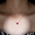 thumbnail image 3 of Rosec Jewels Lab Grown Ruby Devil Heart Necklace with Moissanite for Women (8 mm, AAAA Quality), 18K Yellow Gold, 3 of 7