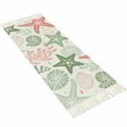 thumbnail image 2 of Red Sage Green Starfish Coastal Entryway Runner Rug 2x4ft,Beach Nautical Coral Sea Washable Woven Living Room Hallway Bedroom Kitchen Carpet with Tassels,Indoor Outdoor Throw Door Mat for Entryway, 2 of 5