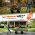 thumbnail image 3 of Sekey 600 lbs Steel Mesh Garden Cart, Removable Sides Convertible Flatbed, 10" Rubber Tires, Green, 3 of 8