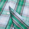 thumbnail image 5 of Bienzoe Boy's Cotton Plaid Button Down Short Sleeve Shirt Green/Grey 7/8, 5 of 8