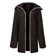 thumbnail image 4 of Fesfesfes Plush Coat for Women Warm Faux Coat Cardigan Winter Solid Long Sleeve Outerwear, 4 of 9