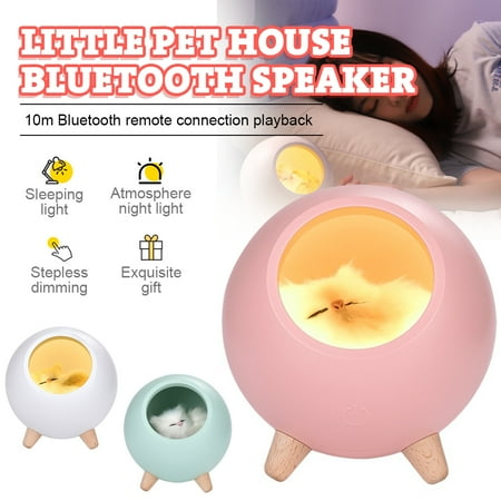 

SHELLTON Cute Cat House Bluetooth Speaker Touch Dimming LED Baby Kids Bedside Sleep Lamp
