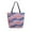 Flags Wave Pattern, variant on Open Top Canvas Tote Bag with Zipper Reusable Shopping Bag 13.5x15" Roomy Carryall Deep Indigo Snowflakes