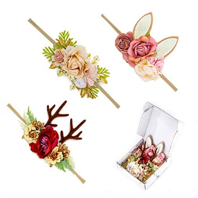 deer antlers with flowers headband