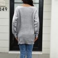 thumbnail image 5 of Women's Winter Loose Versatile One-shoulder Solid Color Mid-length Knitted Sweater for Fall and Winter, Cozy and Chic, Ideal for Seasonal Outfits,Gray,Size M, 5 of 6