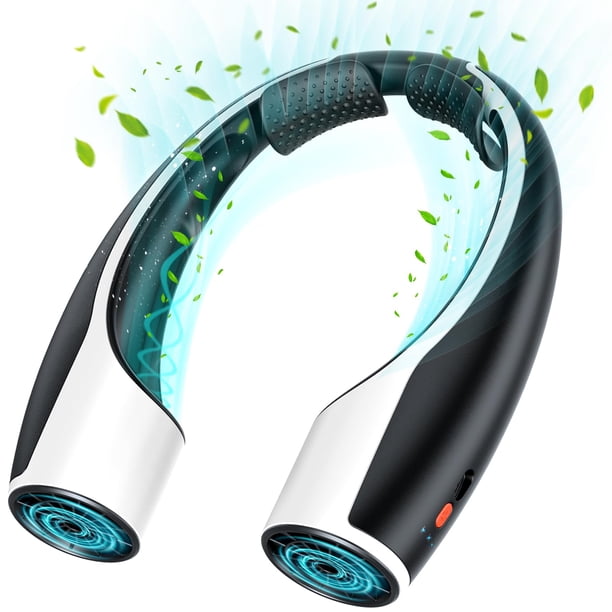 Ventilador de cuello Rohent portátil recargable con refrigeración, negro