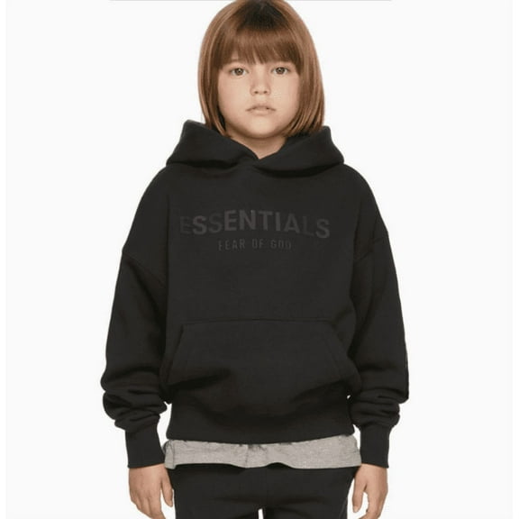 ESS-ENTIAL Hoodies for Boys Girls,Kids Youths Hip Hop STYLE Letter Graphic High Street Sweatshirt,Cotton Pullover Hooded Hoodie,Loose Oversize Streetwear