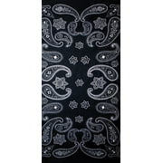 Schampa Tube (Black Ground and White Paisley Leaves, One Size) Black | White