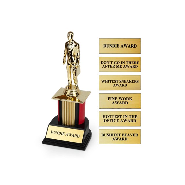 The Office Dundie Réplique de Récompense avec 6 Assiettes Interchangeables / 8 Pouces de Hauteur