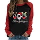 thumbnail image 2 of Pntutb Mujer Primavera Patchwork Navidad Impreso Manga Larga Cuello Redondo Casual Tee tops Pntutb Pntutb-2093, 2 of 6