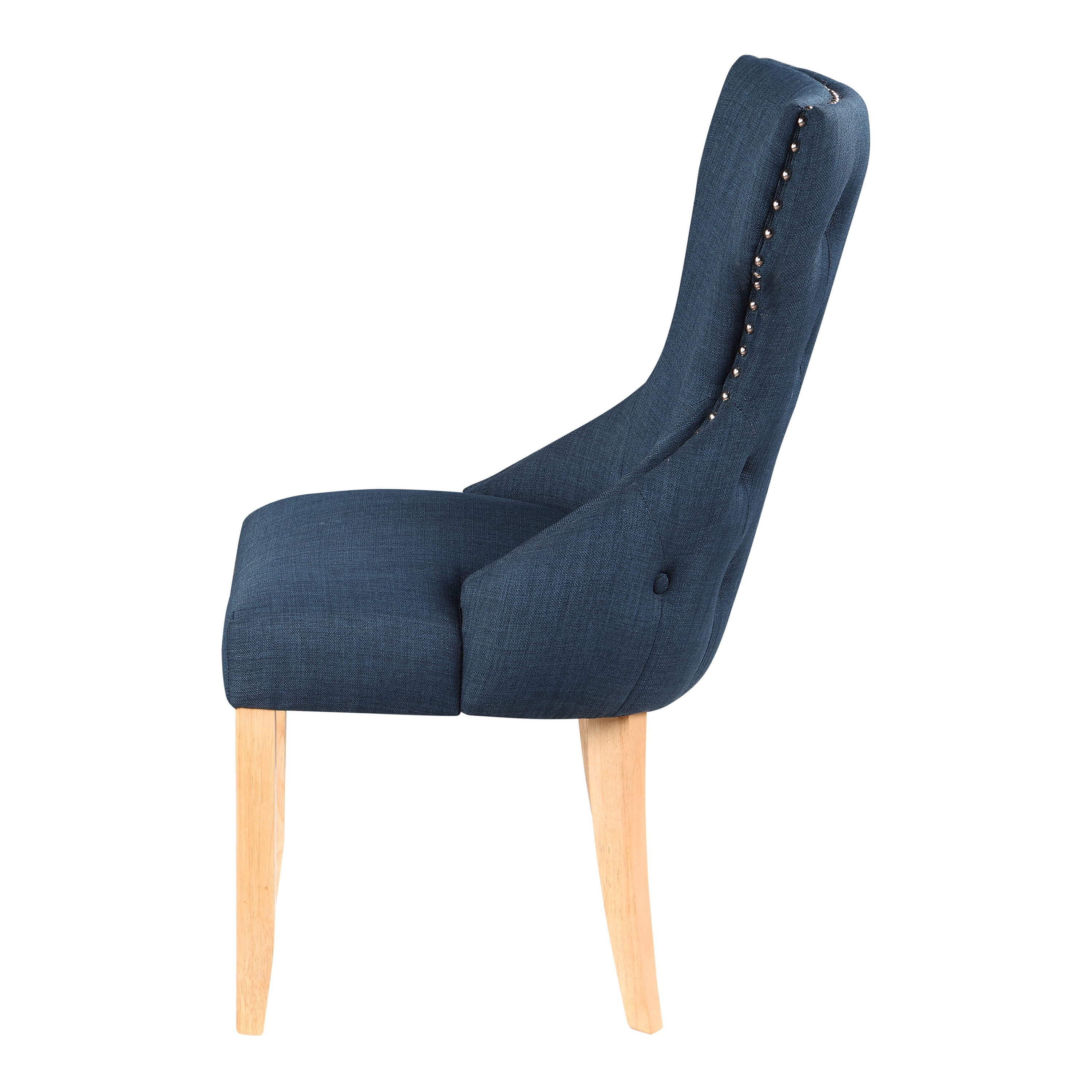 Furniture of America Taryn Upholstered Wood Dark Blue Side Chairs (Set of 2)