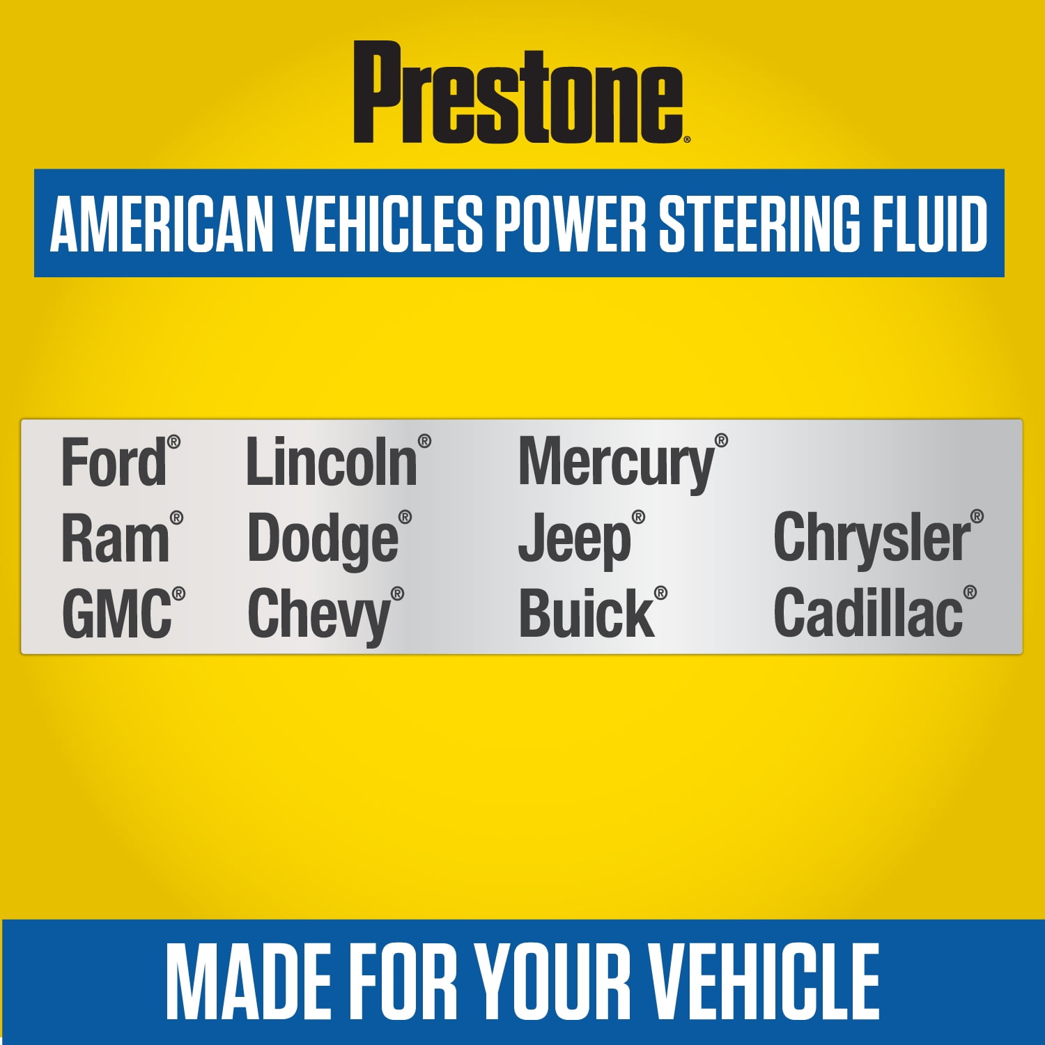 Prestone Full Synthetic Power Steering Fluid for American Vehicles, 12 fl oz Fits select: 1990-2014 FORD F150, 1999-2023 CHEVROLET SILVERADO